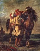 Arab Sadding His Horse, Eugene Delacroix